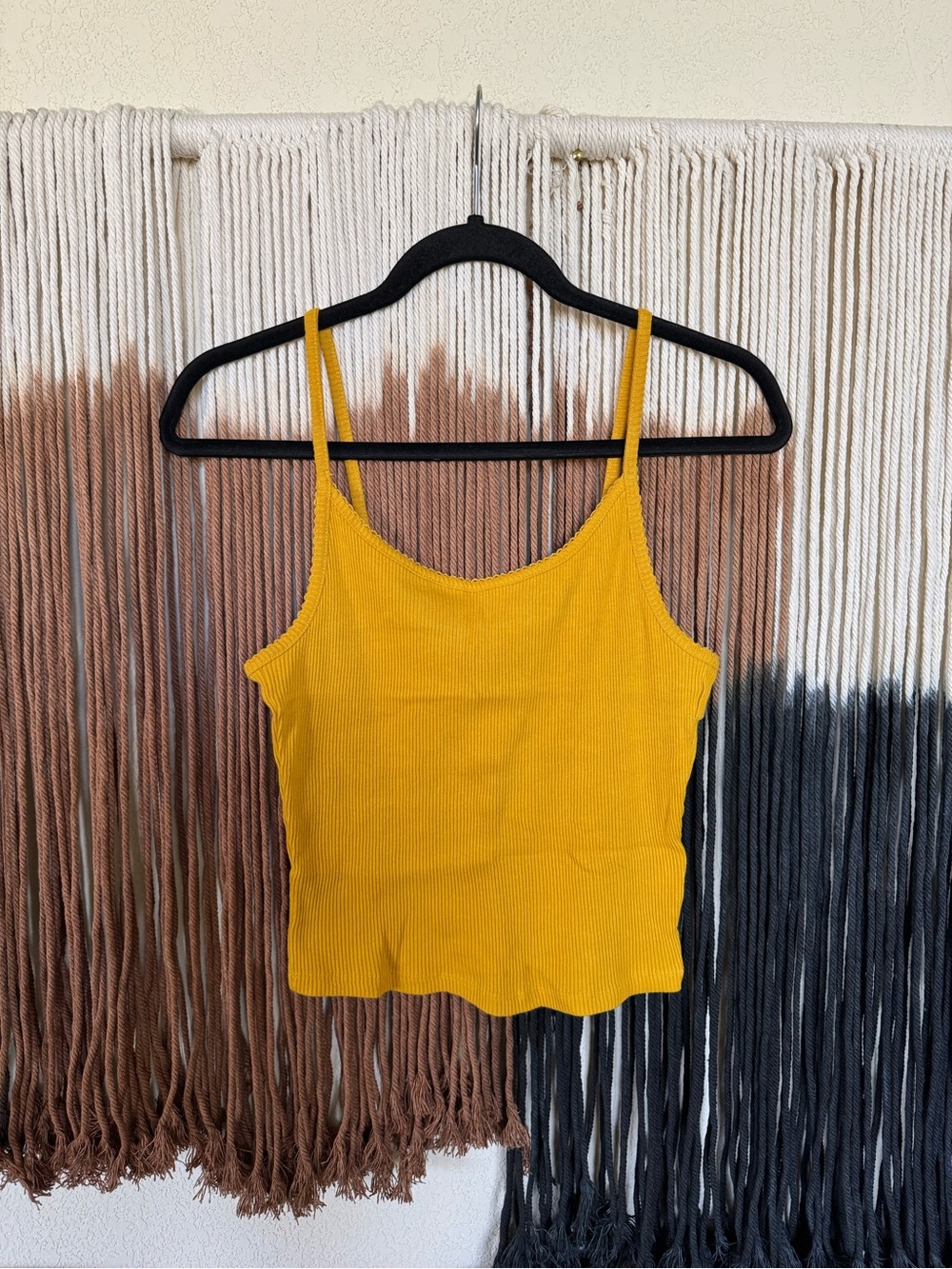 Burnt mustard yellow Wild Fable ribbed tank top; perfect condition, super cute